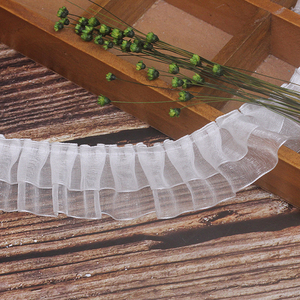 Offre Spéciale 4cm Ruffle Dentelle Garniture Organza Français Dentelle Garniture Guipure Garniture Tissu - Product Image 5