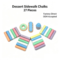 Lot de 27 craies de trottoir en forme de dessert, non toxiques, lavables, sans poussière, couleurs vives, pour dessin en extérieur
