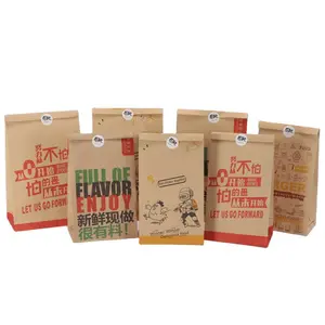 Wholesale kraft food paper bag for take away restaurant KFC hamburger french fries chicken bags