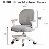 Chaise d'étude pour enfants Space Explorer avec repose-pieds intégré, accoudoirs rabattables, dossier en maille réglable en hauteur pour la maison et l'école