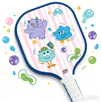 Raquette de pickleball pour enfants, motif dessin animé mignon, en bois de peuplier, épaisseur 11 mm, ensemble de raquettes de pickleball pour divertissement et sport parent-enfant