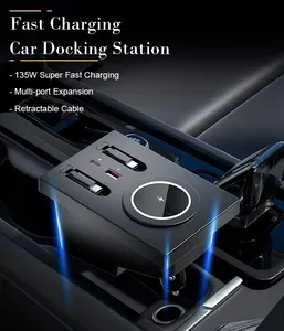 Station d'accueil sans fil Vtear pour voiture, charge multi-ports, accessoires de décoration intérieure pour <span class=keywords><strong>Volvo</strong></span> S60 V60 <span class=keywords><strong>XC60</strong></span> S90 V90 XC90 - Product Image 3
