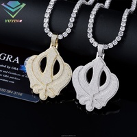 Collar con Colgante de Cruz Hip Hop de Plata de Ley 925 Personalizado para Hombre, Chapado en Oro, con Moissanita de Corte Brillante, Joyería Fina