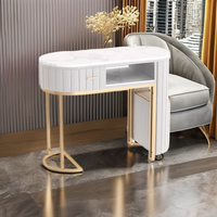 Meubles de salon de manucure commercial modernes, table et chaise de spa avec matériaux en métal et en fer