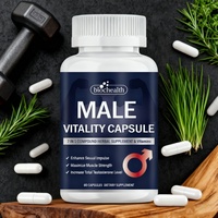Capsules d'amélioration masculine avec Maca Cordyceps Tribulus Saw Palmetto Complément pour hommes Énergie et vitalité et soutien de la prostate