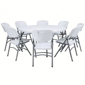 Mesa de muebles para acampar Mesa plegable redonda de plástico HDPE de 5 pies para eventos al aire libre - Product Image 6