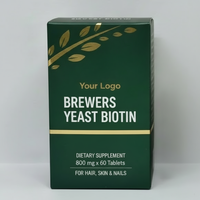 Comprimés de croissance capillaire Yuyu Healthcare 300mcg haute puissance à base de levure de bière et de biotine - Complexe d'acides aminés de levure allemande pour adultes OEM/ODM