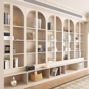 Ánh Sáng Sang Trọng Phòng Khách Tủ Sách Tùy Chỉnh Phong Cách Châu Âu Kệ Kính Phòng Ngủ Chiếu Sáng Kệ Sách Thư Viện Lưu Trữ Tủ - Product Image 2