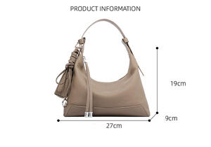 Luxury New <b>Ladies</b> Casual Soft Cowhide <b>Leather</b> Handbag with Zipper Closure Crossbody Shoulder <b>Bag</b> for Women - Product Image 4