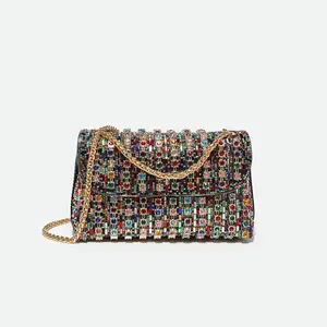 Modische Strass-Gehtasche Damenhandtaschen personalisierte Handtasche Damen-Designertaschen Damenketten Schultertasche