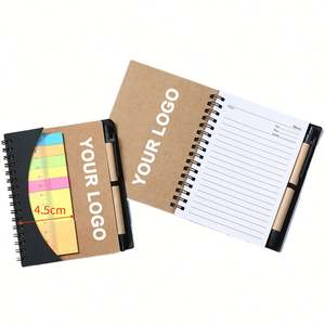 Libreta Espiral Diaria con Tapa Kraft Personalizada con Logotipo Promocional JW1776, Bloc de Notas Adhesivas con Bolígrafo - Product Image 1