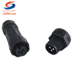 M12 電気ワイヤー <span class=keywords><strong>3</strong></span> ピン IP67 防水密閉型ネジ式電源プラグ パネルコネクタ 自動車用アダプター - Product Image 1