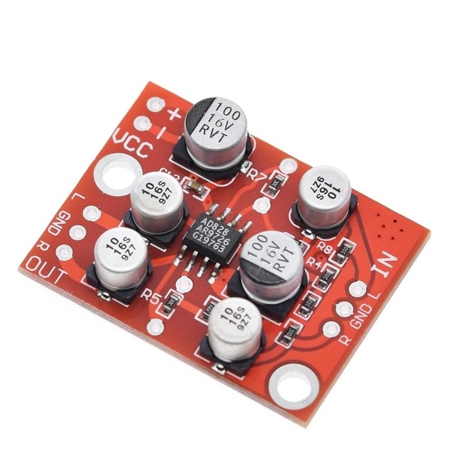 TZT DC 5V-15V 12V AD828 Stereo Preamp Power Amplifier Board Preamplifier Module