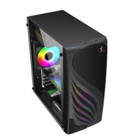 Customized Mid-Tower Gamer PC Case ATX Stock Computer Chassis with Acrylic & Glass Sided Plastic Material for Gaming