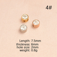 Pendentif DIY 7,5 mm avec pierre de naissance des 12 mois, breloque en zircon, en acier inoxydable plaqué or, accessoires unisexes tendance