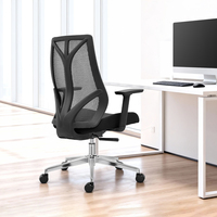 Chaise de bureau moderne réglable avec dossier mi-haut en tissu maillé, pivotante, ergonomique