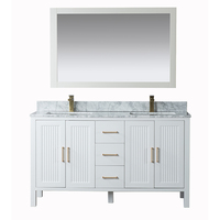 Meubles de salle de bain modernes, armoire de salle de bain personnalisée en contreplaqué avec lavabo et miroir