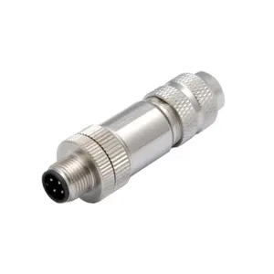 Thread Coupling Quick Male Field Plug M12-4 B Code Connector with Metal Shell