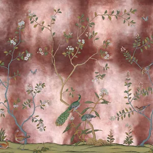 手描きのシノワズリーと中国のシルクの壁紙家の装飾のための刺繍された壁紙3D壁紙