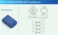 Échantillon gratuit Transformateur LAN 24pin pour modules IC 10/100/1000base-t Composants électroniques magnétiques réseau 24 broches magnétiques