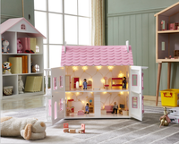 Maison de poupée en bois maison de jouets éducatifs pour enfants avec accessoires meubles pour tout-petits et décoration intérieure