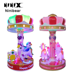 Manège pour enfants en forme de crème glacée à trois places, carrousel à monnayeur pour enfants, équipement de parc d'attractions - Product Image 1