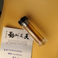Bouteille d'eau en verre borosilicate de haute qualité avec couvercle en acier inoxydable, filtre à thé, double paroi, pour la salle de sport et les voyages