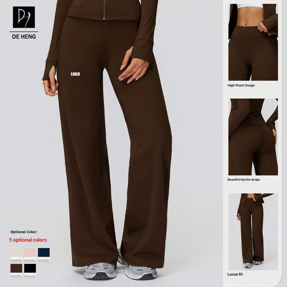 Top Fashion Women Gym Clothes Activewear Scrunch Butt Leggings Wide Flared Leg Pants High Waist Sport Woman's Yoga Leggings