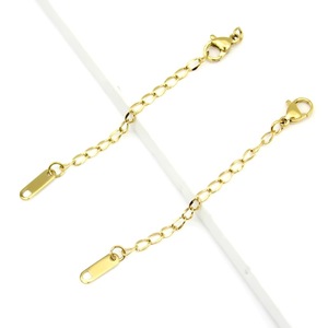 Stainless Steel Lobster Clasp Chain With Tail Tag 9mm Gold <b>Silver</b> For <b>Bracelet</b> Necklace Jewelry Extension <b>Adjustment</b> Chain - Product Image 5