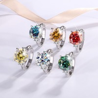 Bague en argent sterling 925 certifiée avec moissanite colorée de 5 carats, pour femmes, fiançailles, mariage, bijoux, fabrication sur mesure
