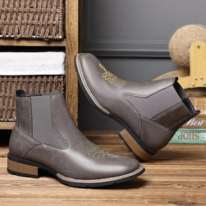 Vente chaude <span class=keywords><strong>homme</strong></span> <span class=keywords><strong>gris</strong></span> Cowboy Bottes <span class=keywords><strong>Chelsea</strong></span> Bottes d'hiver - Product Image 3