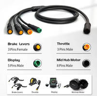 Pour BAFANG 1T4 câble de vélo électrique BBS01 BBS02 BBSHD salon automobile levier de frein connecteur d'accélérateur accessoires de vélo électrique