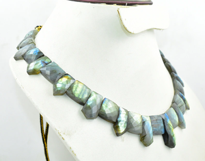 Labradorite Collier Ras Du Cou Perle D'eau Douce Antique Clignotant Pierres Précieuses Disposition Style Classique Chaîne pour les Occasions de Fête - Product Image 5