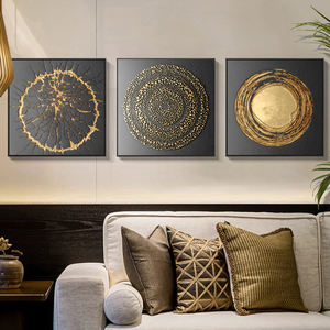 Pintura abstrata em tela de textura de madeira, dourado, preto, posteres e impressões, modernas, imagens de arte de parede para sala, decoração de casa - Product Image 5