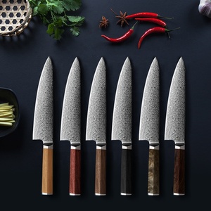 Couteau de cuisine personnalisé Damast VG10 Couteau de chef Couteaux damas vierges avec manche en bois - Product Image 6