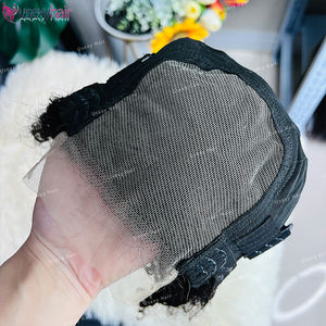 Alta calidad Linda niña 100% cabello humano pelucas para niños 4X4 encaje frontal 8-10 pulgadas longitud del cabello rizado corto Bob ondulado peluca para niños - Product Image 3