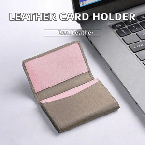 Women's Genuine Leather <b>Business</b> <b>Card</b> <b>Holder</b> Magnetic Closure Slim Large Capacity (50 <b>Cards</b>) Stain-Resistant Bi-Color <b>Card</b> 55g - Product Image 2