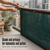 Filet d'ombrage avec œillets et bords ourlés, écran de protection solaire en maille pour serre, patio, balcon