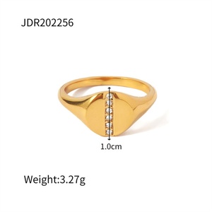 Fashion Fine Stainless Steel Hoop <b>Ring</b> 18k <b>Gold</b> Plated Zircon <b>Rings</b> Women - Product Image 6
