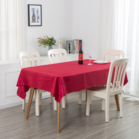 Nappe Rectangulaire Jacquard de Luxe à Bord Festonné Motif Floral Damassé pour Mariage, Banquet, Hôtel, Fête – Blanc, Rouge, Violet