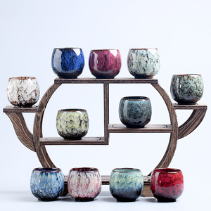 Taza maestra de cerámica estilo horno de estilo japonés, taza de <span class=keywords><strong>espresso</strong></span> clásica, juego de té de Kung Fu, taza de degustación de té en forma de huevo, tazón transfronterizo - Product Image 2