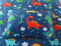 Ensemble de couvre-lit matelassé pour enfants, dinosaure, double face, réversible, couvre-lit, couverture