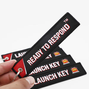 Porte-clés cadeau LBR porte-clés tissé en tissu personnalisé porte-clés brodé bon marché Étiquettes de vol double face - Product Image 4