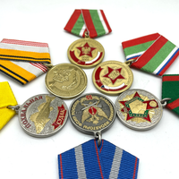 Médaille étoile vintage peinte sur mesure avec ruban – Badge métallique rétro estampé à chaud en cuivre/argent électroplaqué, souvenir patriotique, récompense