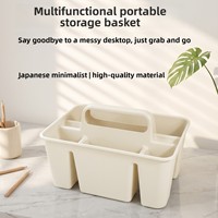 Panier de rangement empilable en plastique écologique MONR avec poignée, design moderne et minimaliste pour bureau, séparateurs multifonctionnels pour
