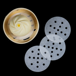Vaporizador antiadherente de aceite de silicona perforado de grado alimenticio para cocinar papel de vapor Dim Sum revestimientos de vapor desechables utensilios de cocina para hornear Baki - Product Image 6