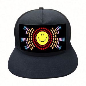 Light up Customization Party Flashing Sound Activated LED <b>Hat</b> with Character Design Sports Style 100% Cotton Battery Operated - Product Image 1