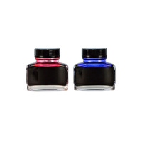 Flacon en verre transparent pour encre de tatouage de 60 ml, flacon en verre pour peinture à l'encre avec couvercle noir