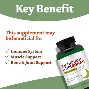 Suplementos Nutricionales OEM, <span class=keywords><strong>L</strong></span>-Treonato de Magnesio 500mg, Cápsulas de <span class=keywords><strong>L</strong></span>-Treonato de Magnesio - Product Image 2