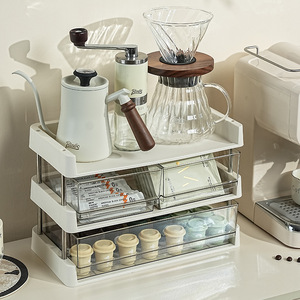 Estante de Almacenamiento Multicapa de 4 Niveles, Organizador Ajustable de Plástico para Cápsulas de Café y Bolsitas de Té, Estante de Cocina para Escritorio - Product Image 3